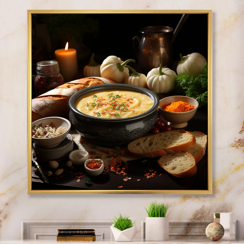 Hearty Soup II sur impression sur toile, H 36 po x l 36 po x P 1,5 po, Cadre flottant doré