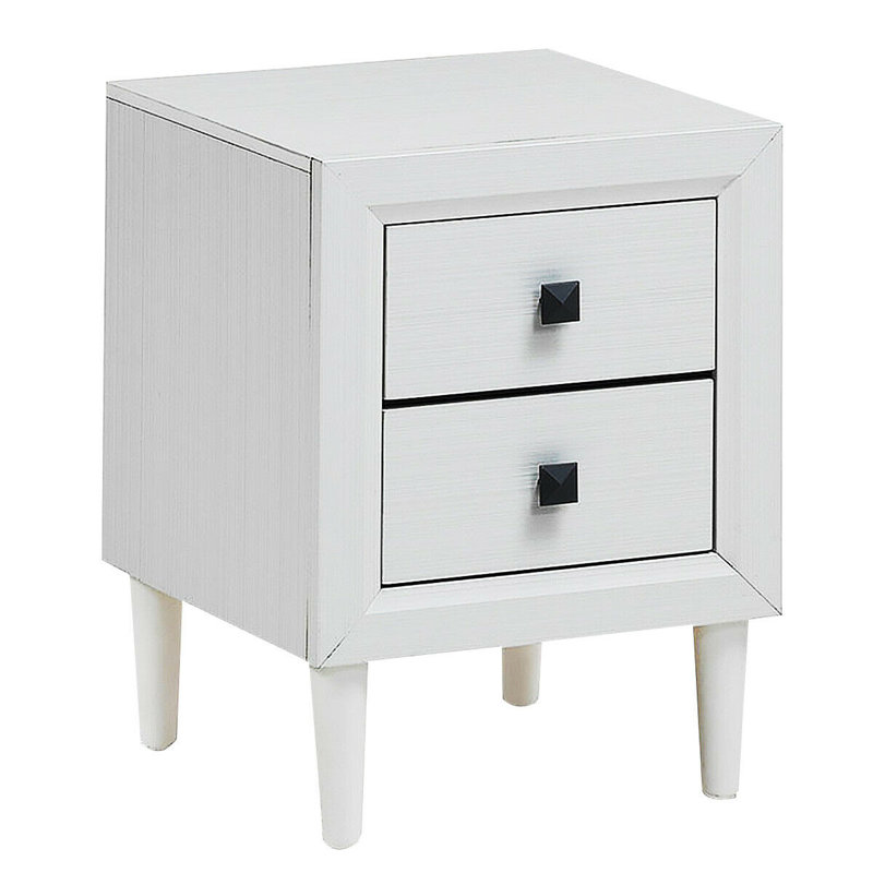 Table de chevet 2 tiroirs Dugazon, Blanc, Individuel