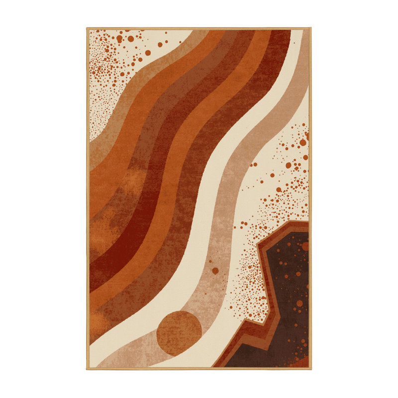 Tapis brun ombré lavable à la machine Orsolya Iguazu Falls, 2 pi x 3 pi
