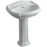 Portrait Ceramic 27" Pedestal Bathroom Sink with Overflow