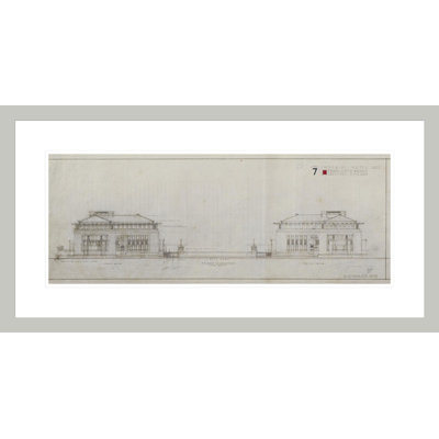 Imperial Hotel Front Elevation by Frank Lloyd Wright - Framed Giclee Print