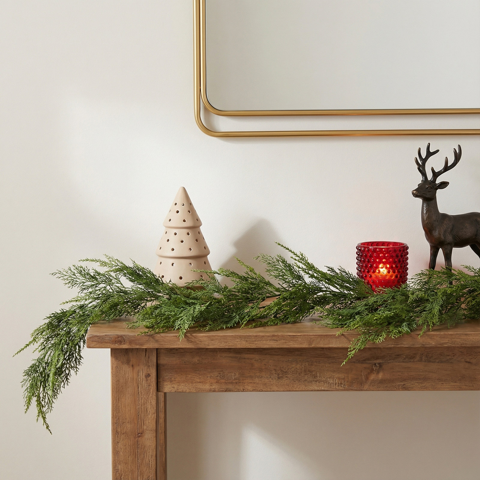 48" Uv Natural Touch Cedar/Pine Garland