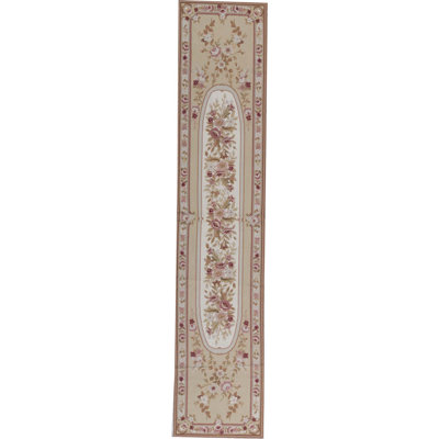 Hand-Knotted High-Quality Beige Runner