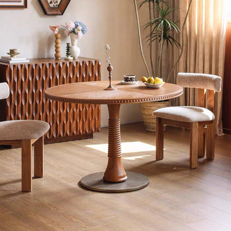 Table ronde en bois massif, H 29,92 po x l 31,5 po x P 31,5 po