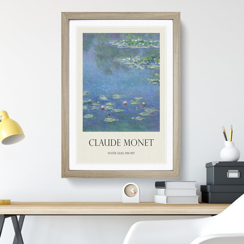 Water Lilies Lily Pond Vol.35 by Claude Monet - Picture Frame Art Prints, 36cm H x 27cm W x 2cm D, Oak Framed