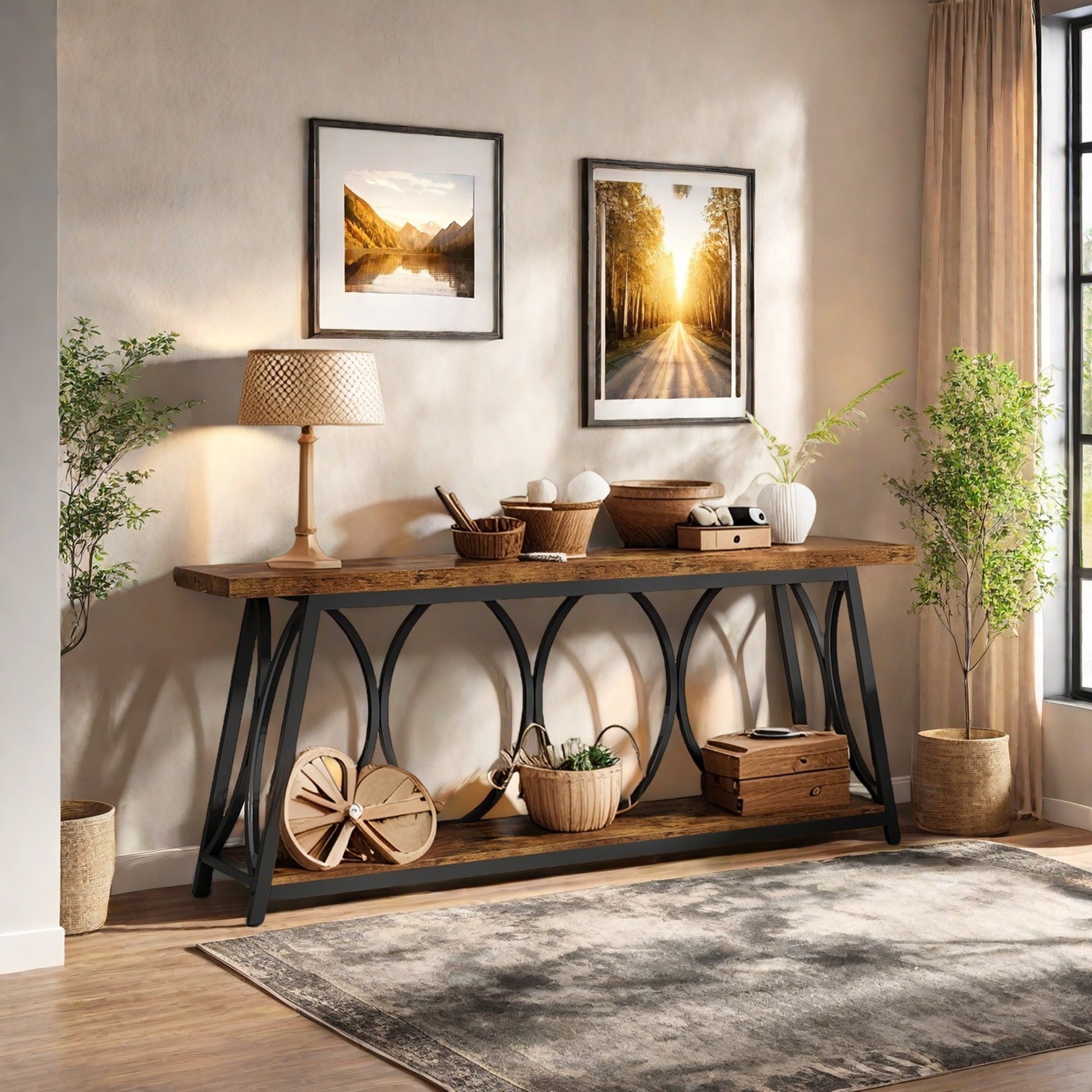 Wayfair Console 17 Stories 70.9” Extra Long Industrial Console Table - Wayfair Canada