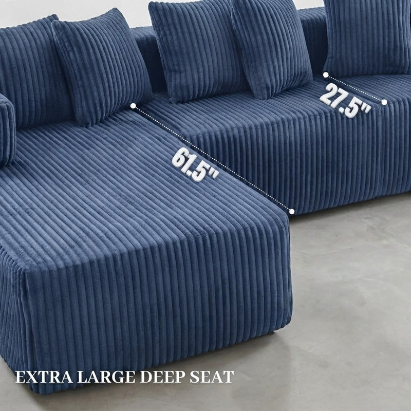 Canapé modulaire à compression profonde, Bleu
