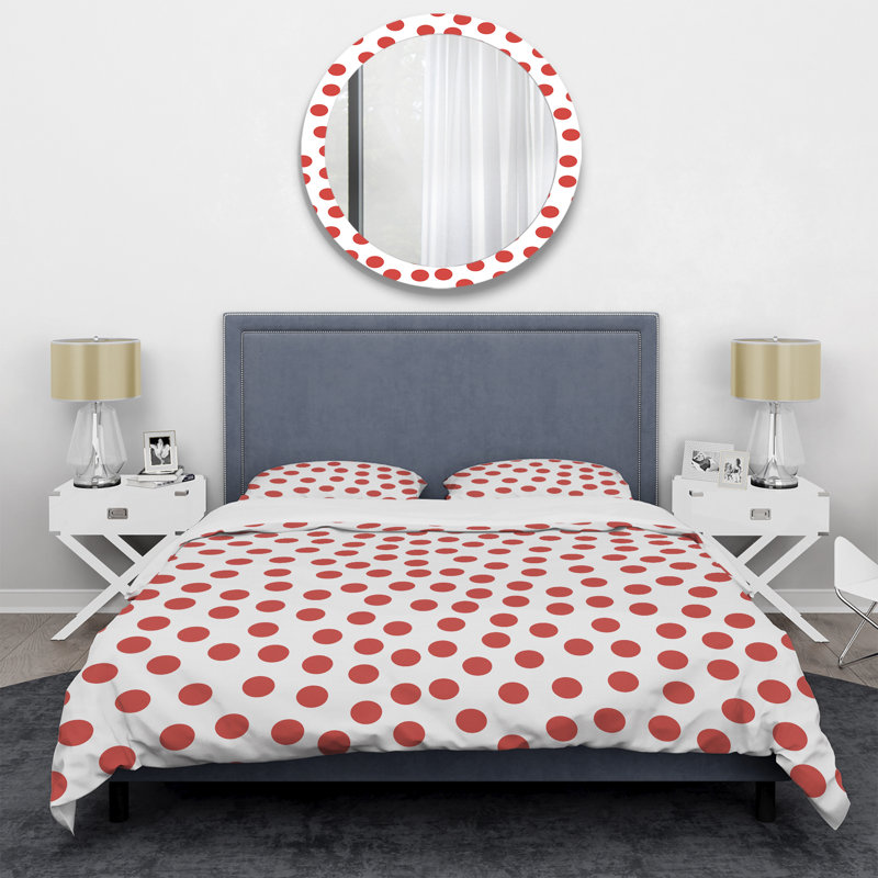 Red Red Dot - Ensemble de housse de couette Abstract - Microfibre de polyester
