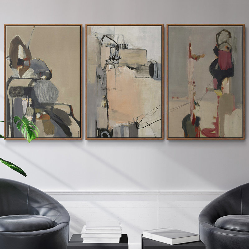 " Landslide " 3 - Pieces, Walnut, 36" H x 72" W