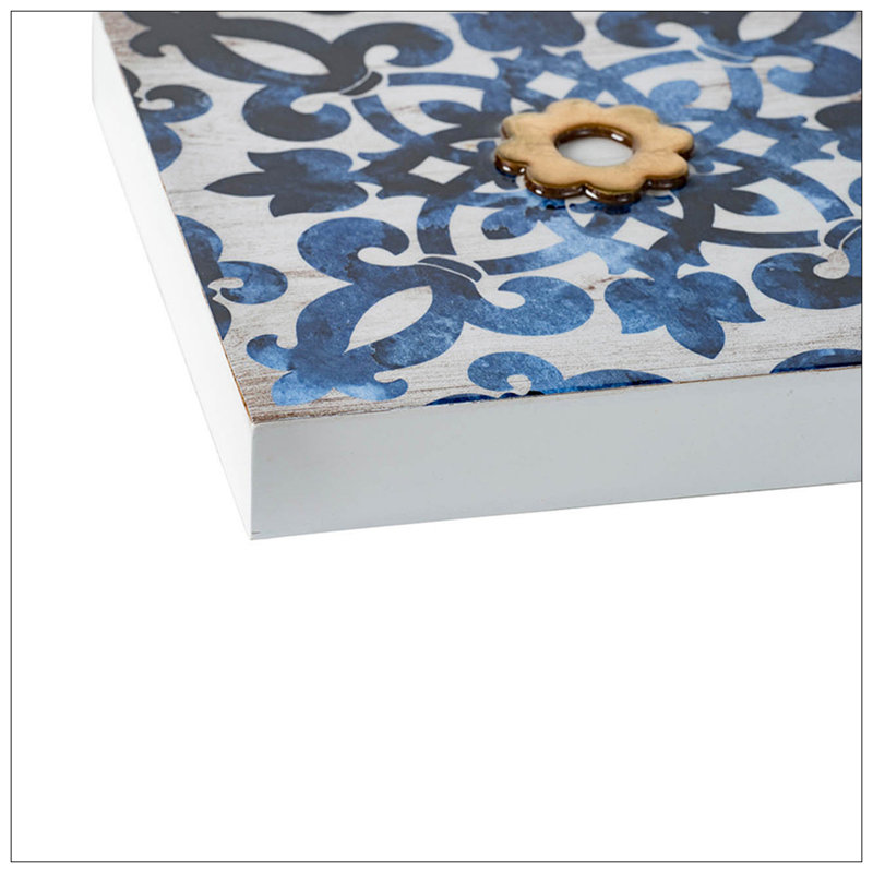 S/4 Abstract Blue, White, And Wall Decor Accents