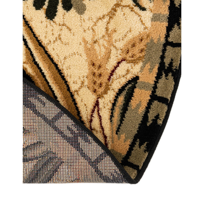 Tapis noir / vert Andersonville, Rond 10 pi, Cream