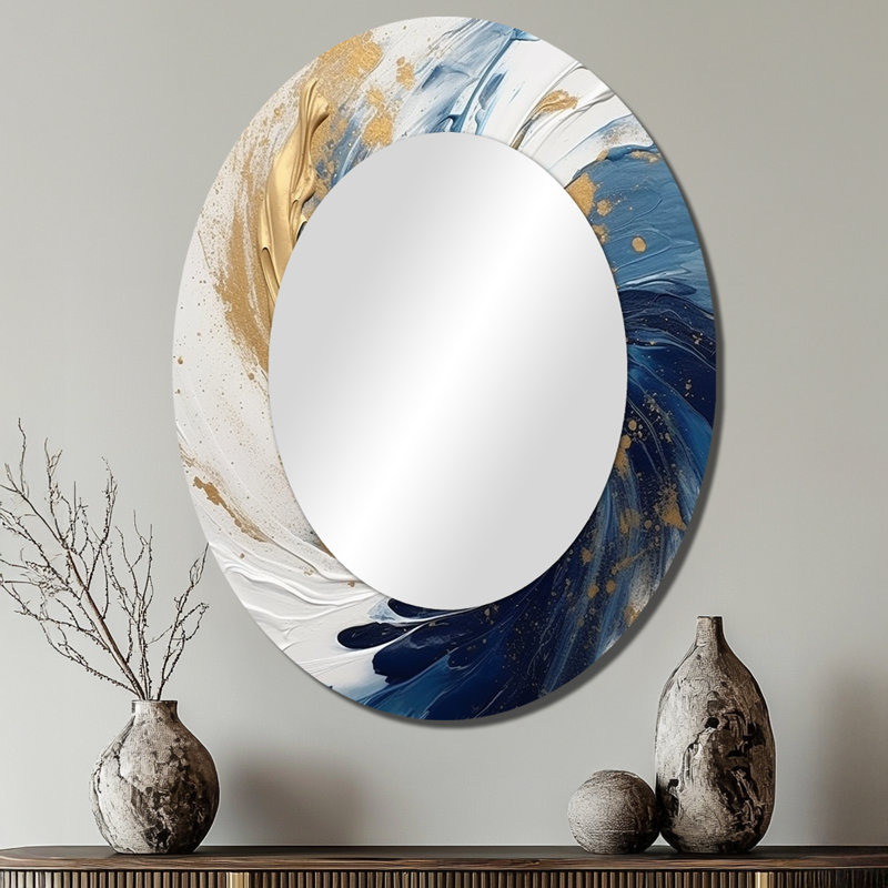 Kilmersdon - Miroir abstrait en métal, 40 po x 30 po
