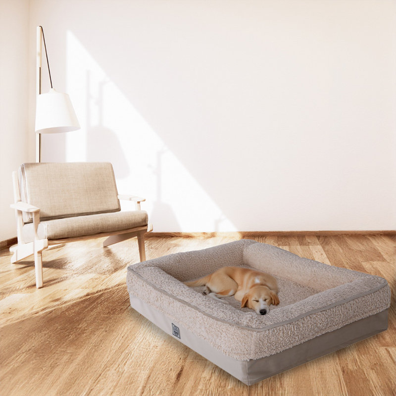 Jungolica Orthopedic Pet Bed, 115cm H x 95cm W x 23cm D, Brown