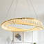 Lustre en cristal moderne à anneaux à DEL, luminaire suspendu en acier inoxydable doré avec température de couleur 3 et hauteur réglable