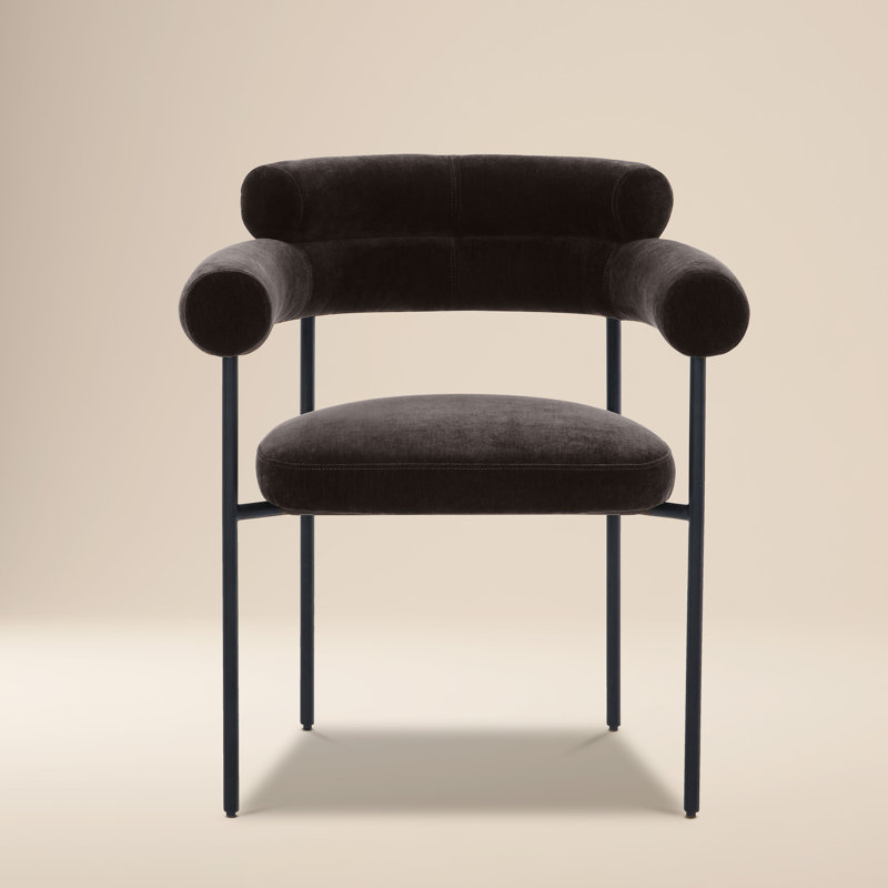 Bolus Fabric Dining Chair (Armchair),  Ganache Brown