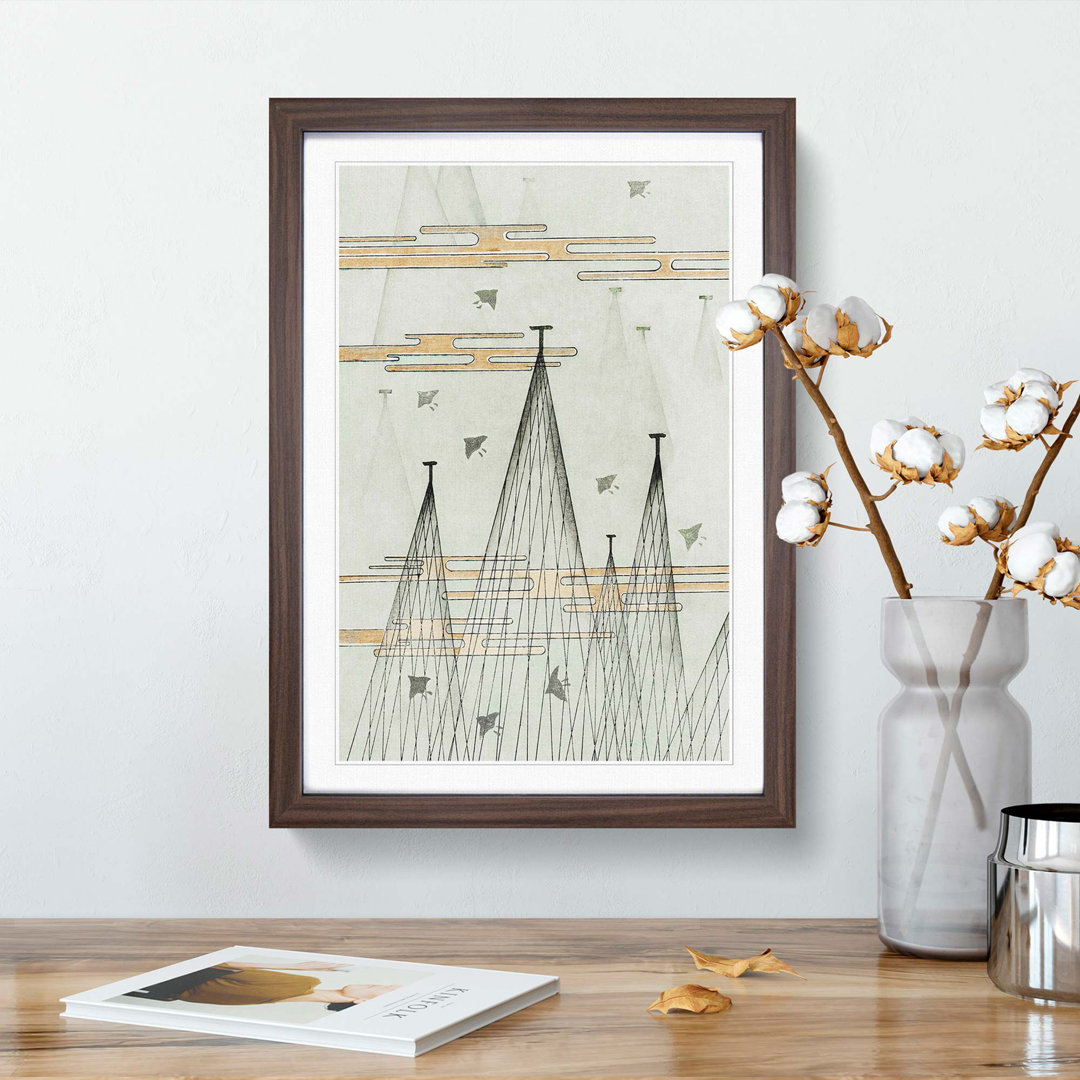 Skyscape with Birds by Watanabe Seitei - Picture Frame Painting Print