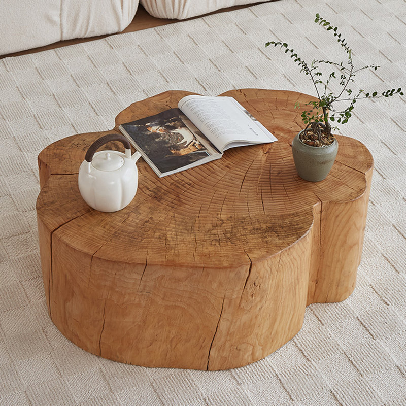 Table basse simple de style nordique, H 13,8 po x L 35 po x l 31,5 po, Brun