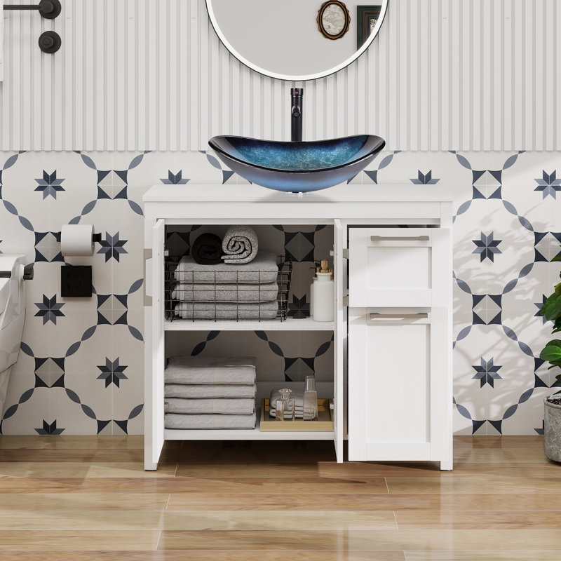 36" Free-Standing Modern Single Bathroom Vanity With Sink, White