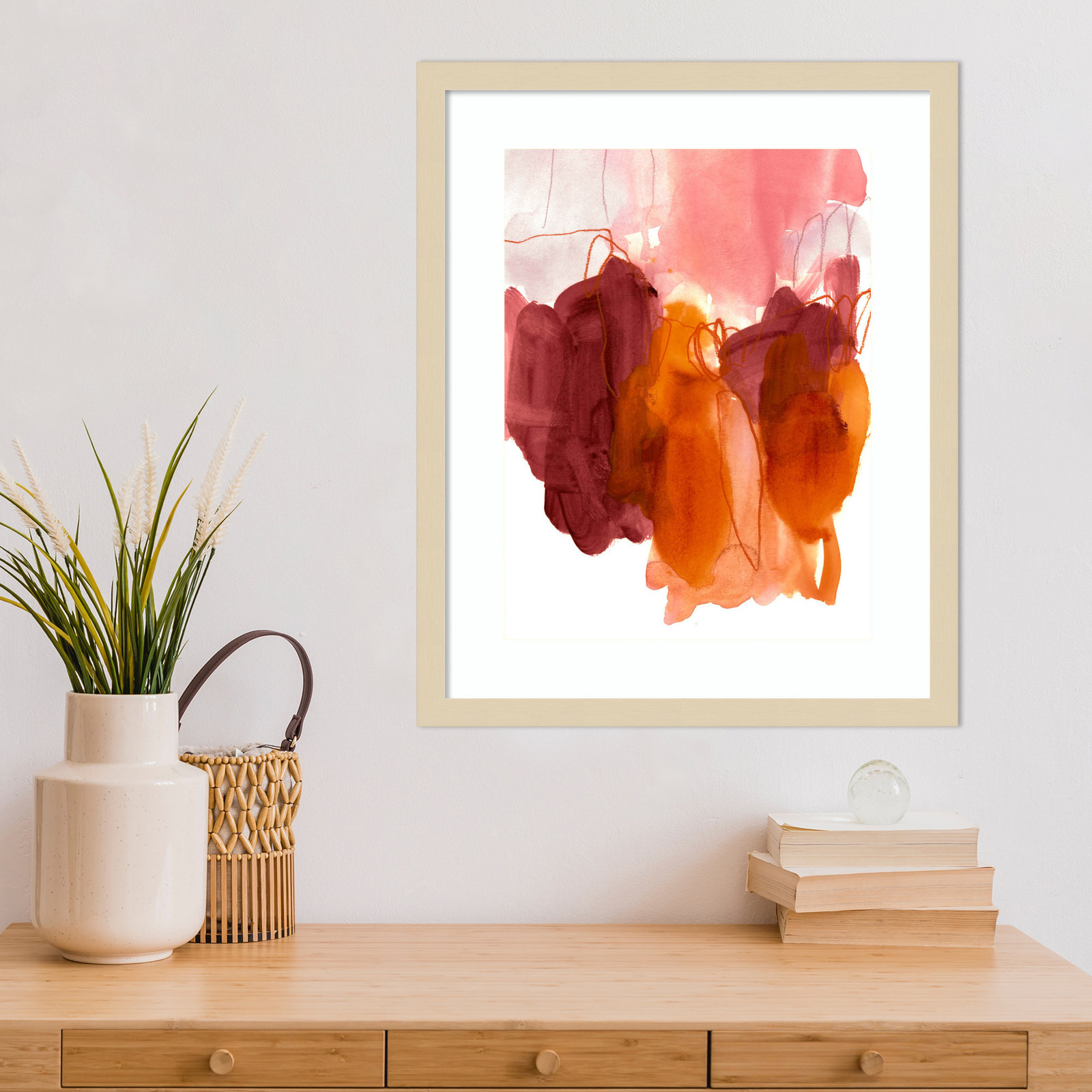Orelia "Abstract Painting X" Print, Brown, 21" H x 17" W