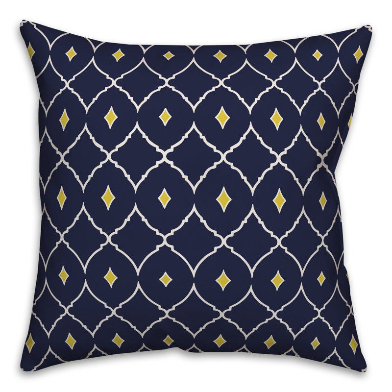  Coussin Diamond, 16 po x 1 po, Bleu marine, Pas de bourre