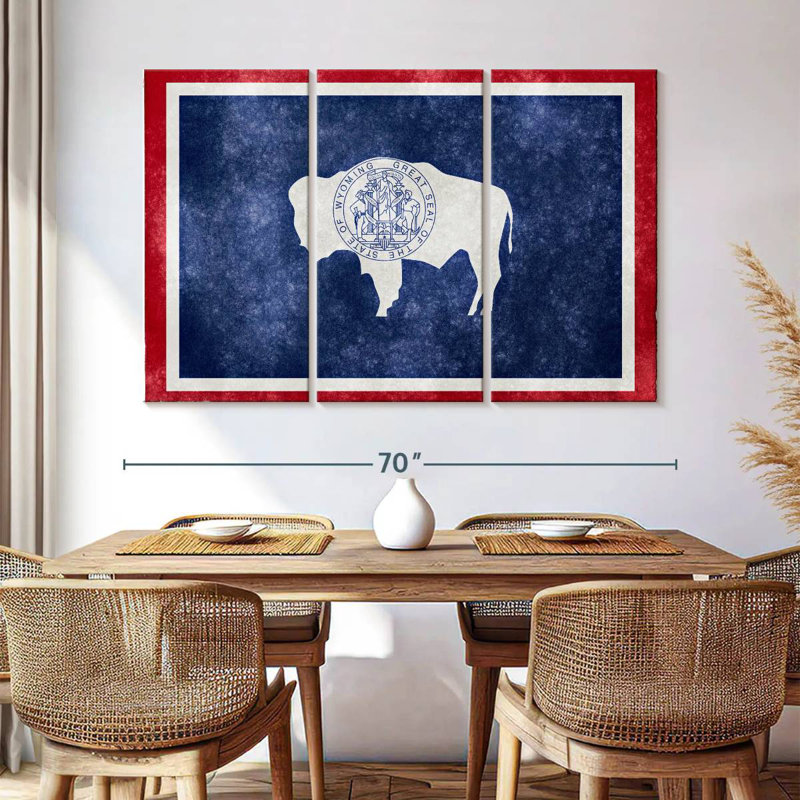 Borges Grunge Wyoming State Flag, 42" H x 65" W