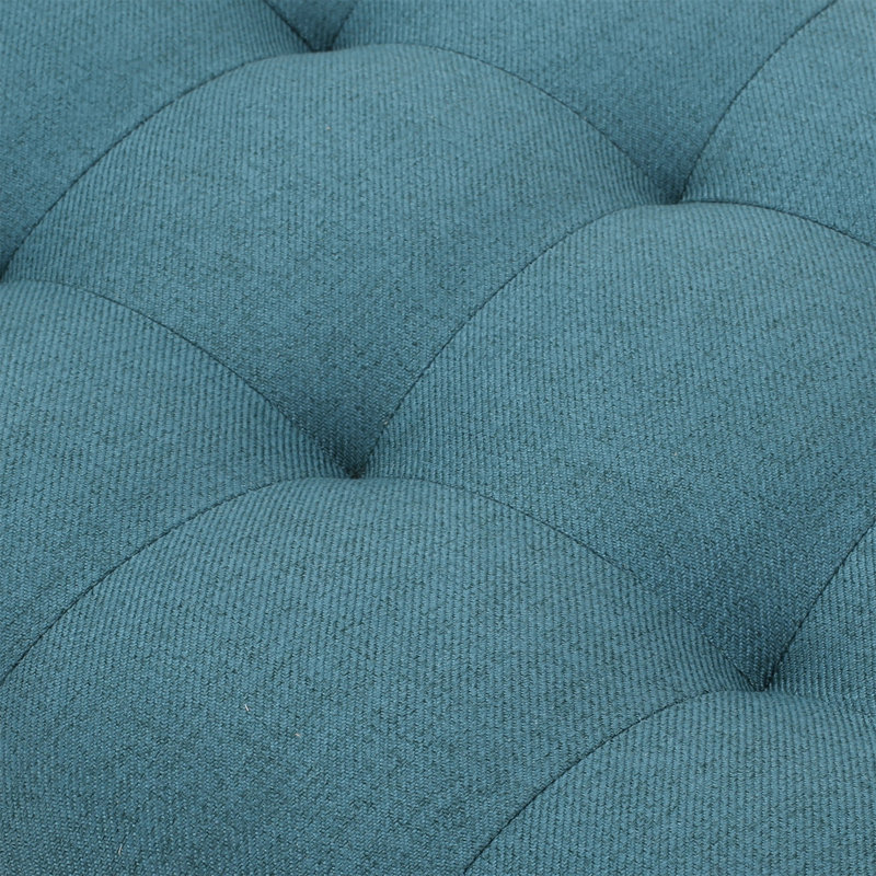 Gwyneth Dark Teal Polyester and Birch Fabric Bench