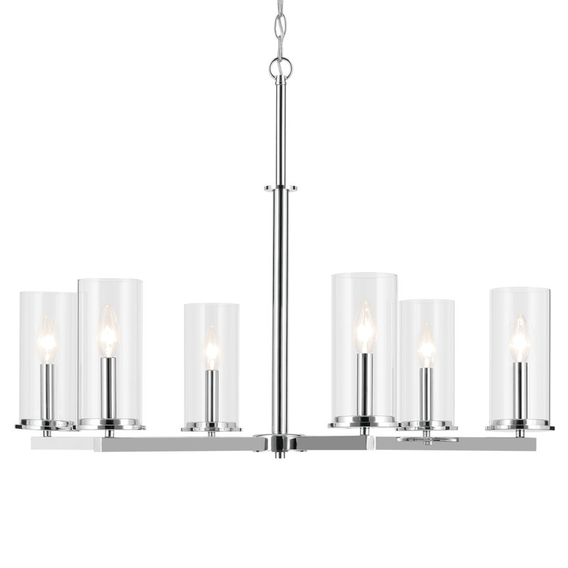Lustre 6 lumières 21,75 "21,75", Chrome