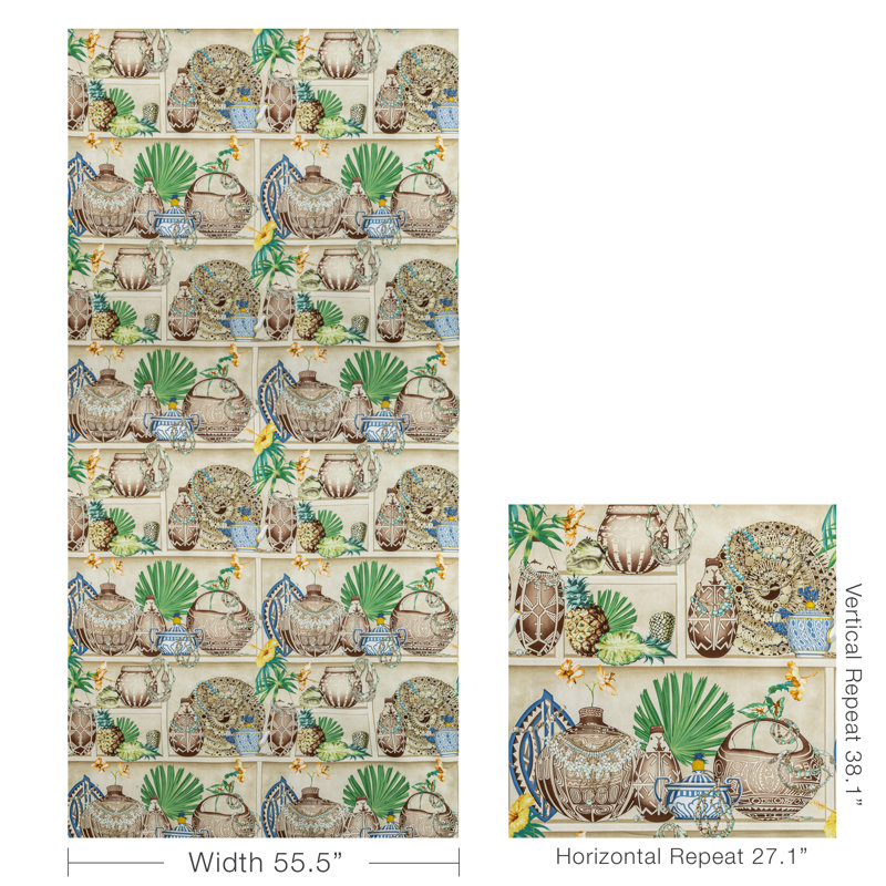Majorelle Maizan Print 100% Cotton Fabric, Seaglass