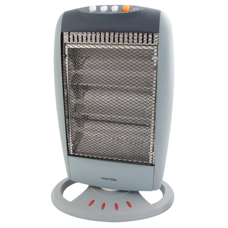 Warmlite 3 Bar Halogen Heater with Carry Handle, Safety Tip-Over Switch, 1200W
