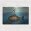  «Fish Submarine» par John Hovenstine, art mural en métal, 16 po x 12 po