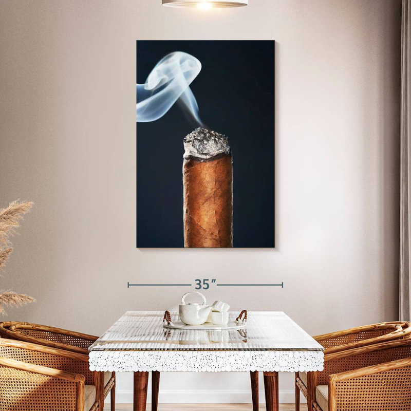 Senne Burning Cigar Up Close, 48" H x 32" W