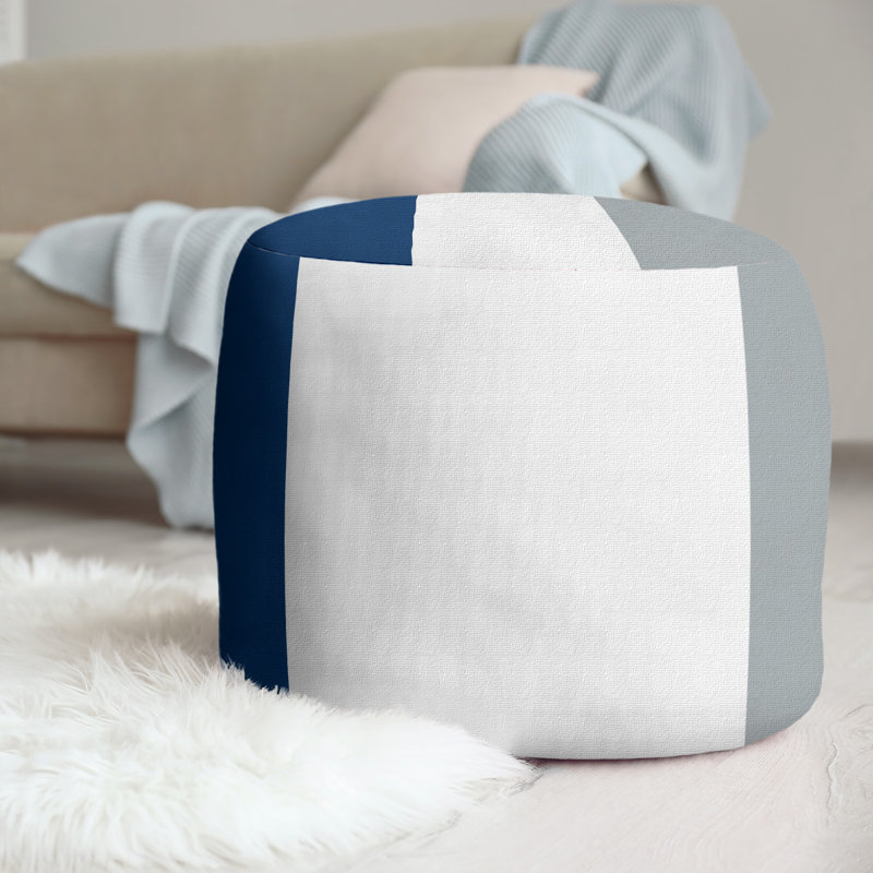 repose-pieds rond 20,5", Bleu royal / rouge foncé / blanc
