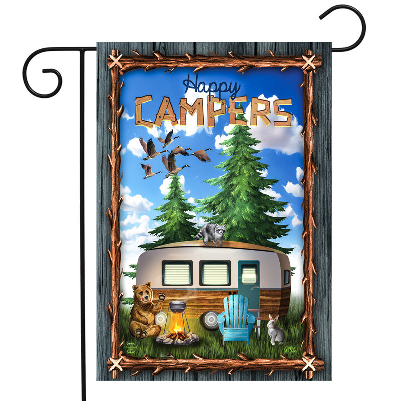 Outdoors Camper Summer Garden Flag