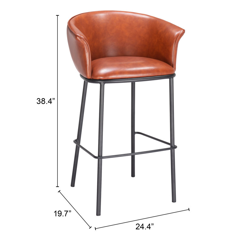 Garston Upholstered Barstool, Brown