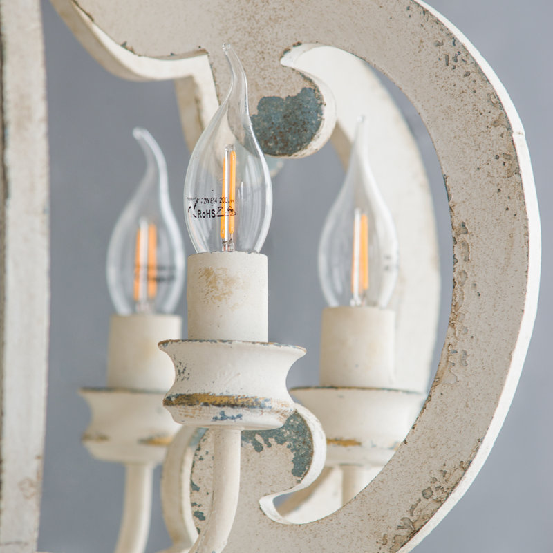 Lustre en bois French Country, Beige