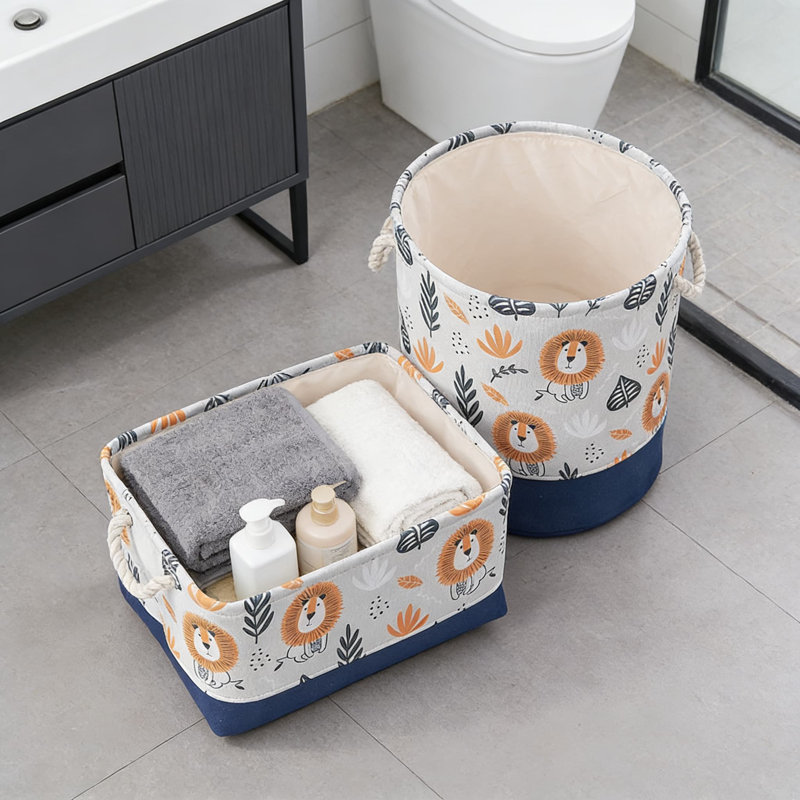 2Pcs,Large Capacity Foldable Storage Basket With 3-Tier Design, Multifunctional Organizer For Toys, Laundry, And Household Items, Water-Resistant And Durable Fabric