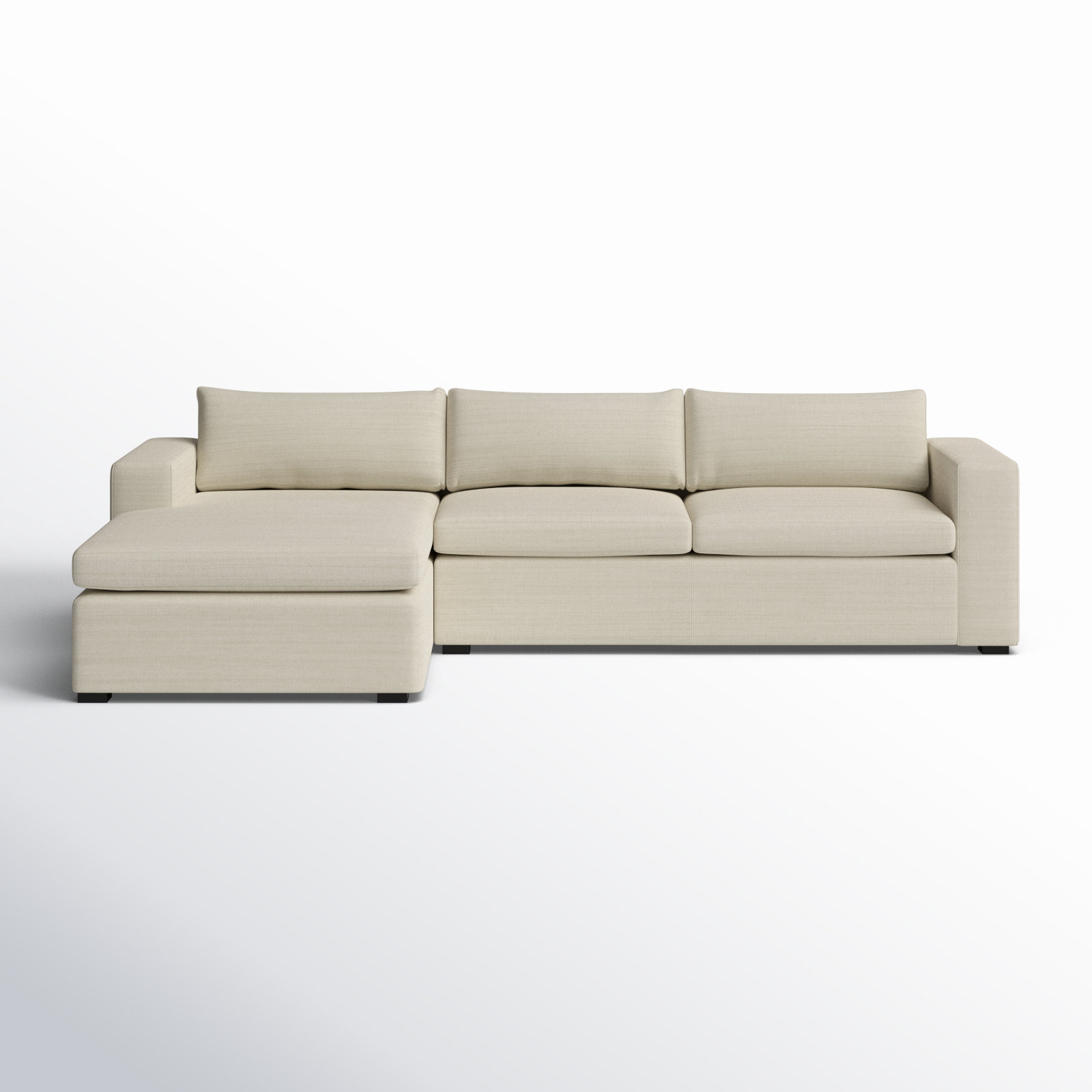 Benedict 2 - Piece Upholstered Chaise Sectional, Left Hand Facing, Cream Performance Basketweave