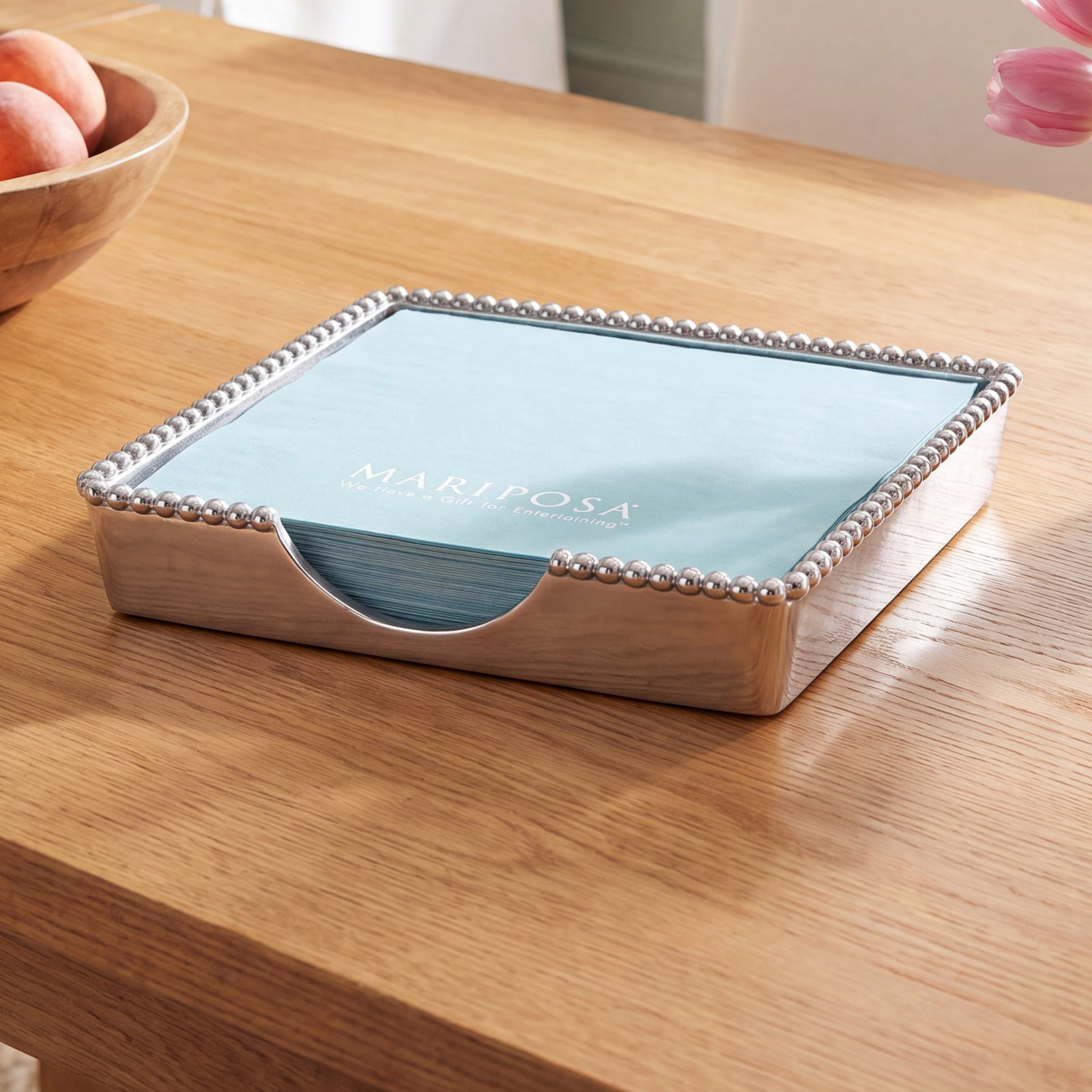 String of Pearls Luncheon Napkin Holder with Insert