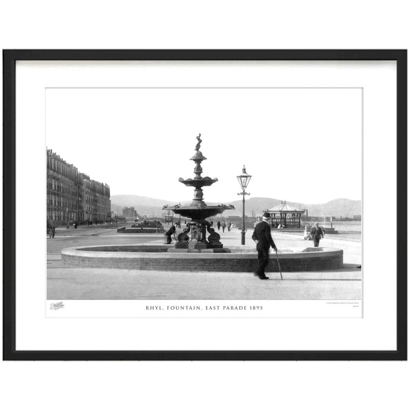 Rhyl, Fountain, East Parade 1895 by Francis Frith - Single Picture Frame Print, 28cm H x 36cm W x 2.3cm D
