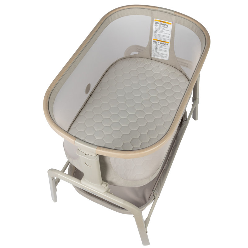 Iora Bedside Crib with Mattress, Beige