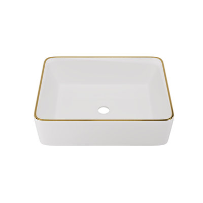 DeerValley Ally 19" x 15" Vitreous China Rectangular Bathroom Sink Vessel Sink