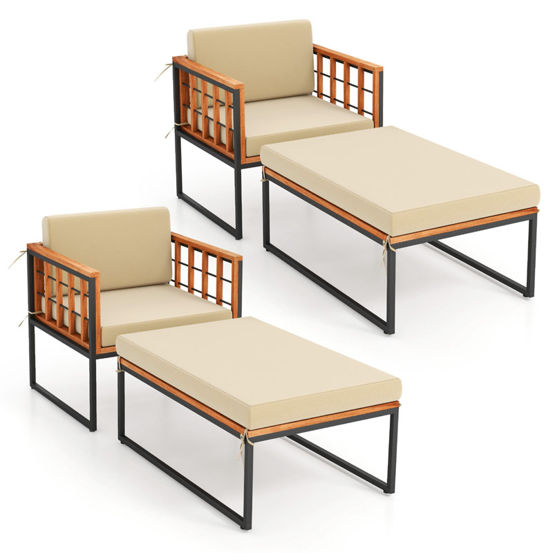 Ensemble de 2 fauteuils d'extérieur Ebern Designs