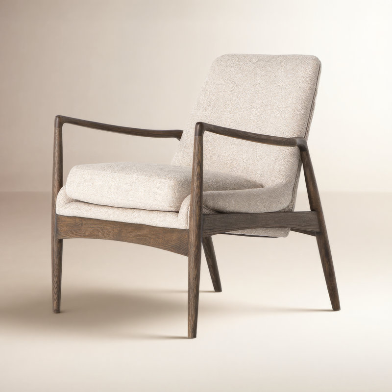 Fauteuil Batool, Linen Sand Performance Weave
