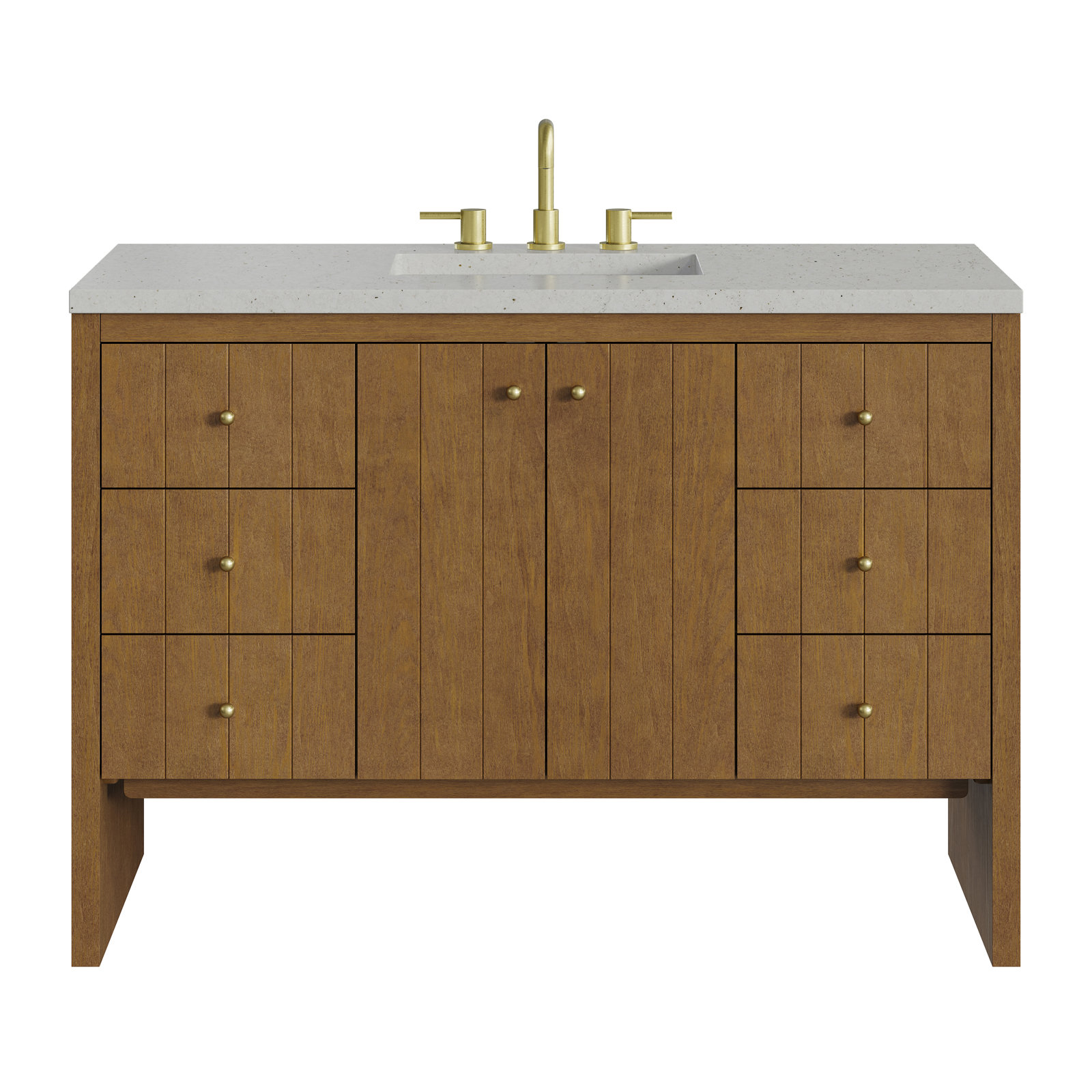 Hudson 48'' Single Bathroom Vanity, Lime Delight, 8" Widespread, Honey Oak