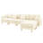 4 Sectional In Boucle Fabric With Convertible L Shape, Shell-Shaped , Removable , And Self Wrapped Legs, Beige For A Stylish Look Distinctive Cylindrical Comfortable Seating-8814966
