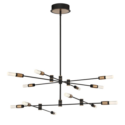 12 - Light Matte Black LED Pendant