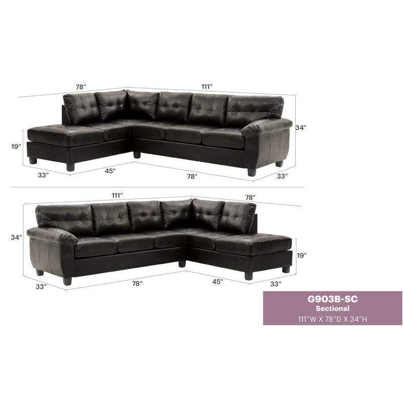 Sectional, BLACK