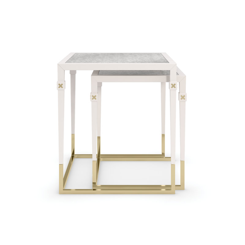 Mirrored Glass Top Nesting Tables