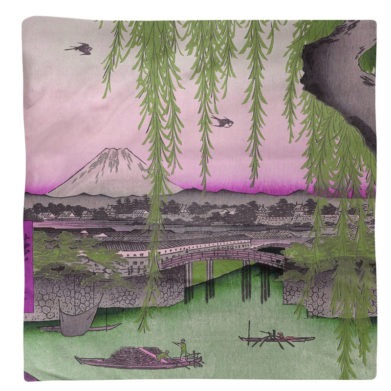 Utagawa Hiroshige Square Napkin, Pink