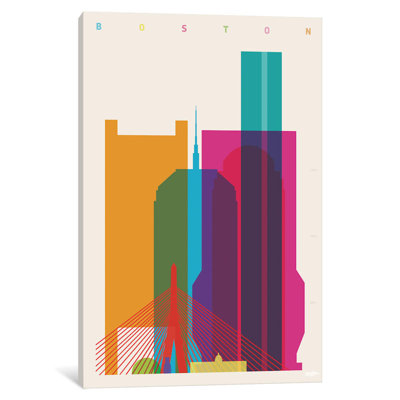 Boston 1 Piece Wrapped Canvas Wall Art
